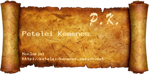 Petelei Kemenes névjegykártya